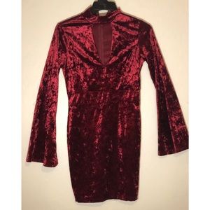 Red velvet body on dress